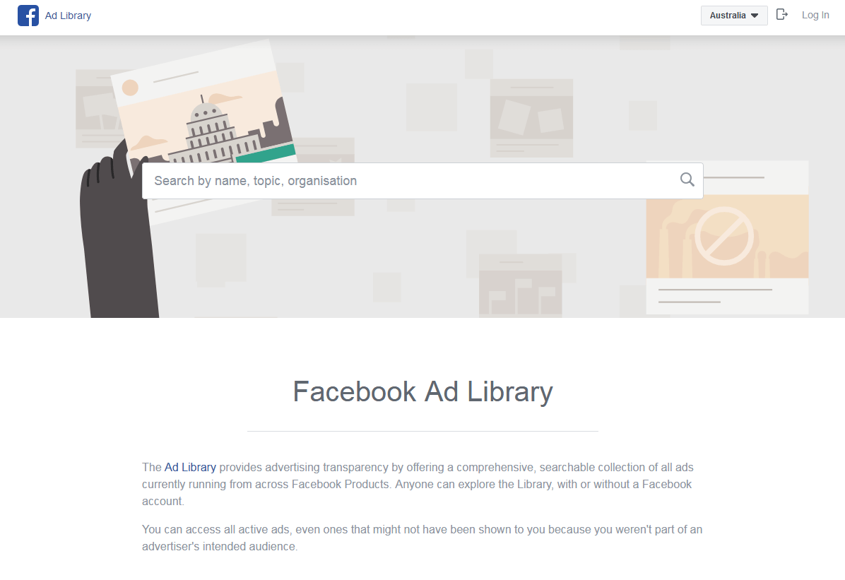 information about Facebook ad library